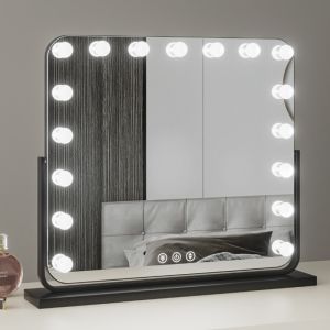 Makeup Countertop Vanity Mirror 5x Lighted 360 Degree Rotated