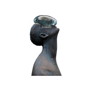 190cm Height Life Size Man Casting Bronze Sculpture Glass Rain Design