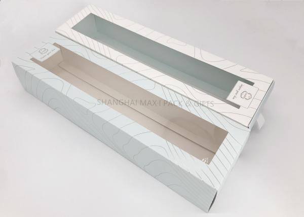 Quality 5×13×4 / 5x5x5 Branded Gift Boxes , Paper Drawer Style Gift Box With PVC Window Blanket Packaging wholesale