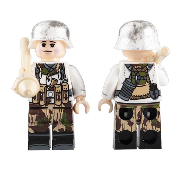 Quality WW2 military weapon panzerfaus rocket soldier action winter German mini figure building block wholesale
