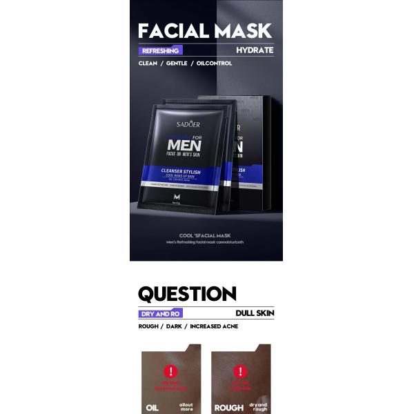 MSDS Mens Skincare Products Moisturizing Whitening Nourishing Natural Cleansing Facial Sheet Mask