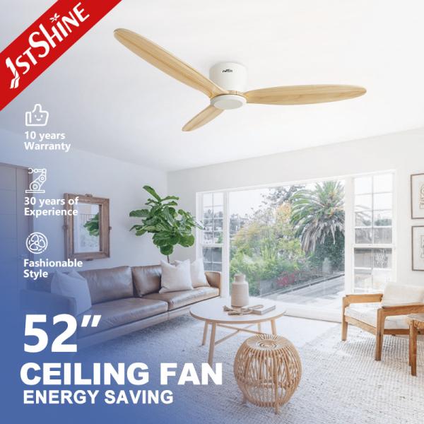 Quality ROHS Solid Wood 52 Inch Smart App Control Wifi Ceiling Fan 220V With DC Motor wholesale
