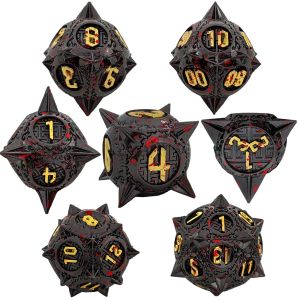Bloodstarial Meteor Metal Dice Set D8 RPG Dragon And Dungeon