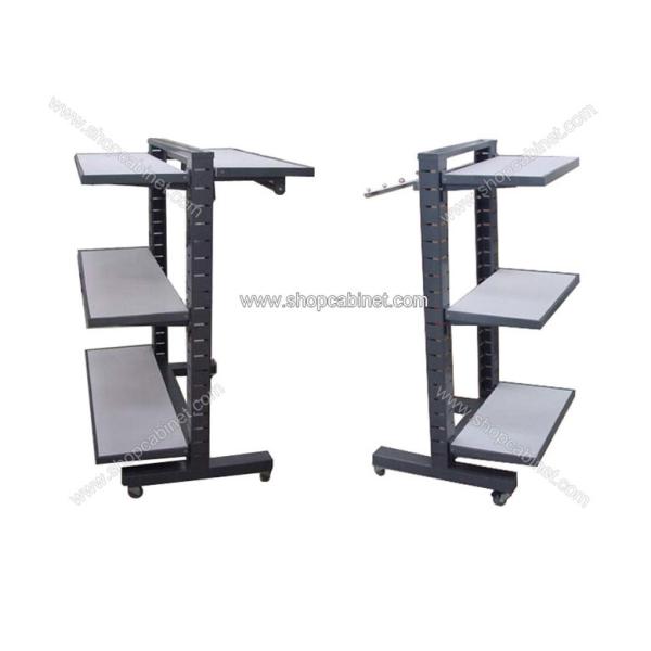 Quality Latest design wood clothes display stand shelf with lighting wholesale