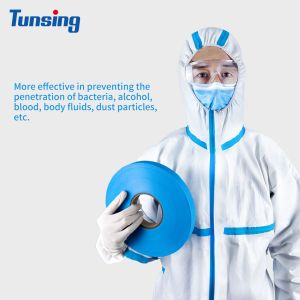 PE Layer Heat Sealing Tape Blue Color 20mm Width For Medical Protective Clothing