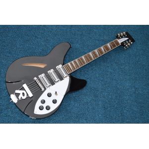 China Musical instrument professional electric guitars rickenback guitar 12 string black solid body rickenback jazz guitar on sale