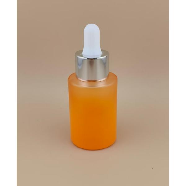 Clear Gradual Change Matte Orange Smooth Round Dropper Bottle K-GBL30 for