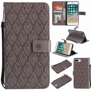 iPhone Leather Protective Case with Flower Embossed Pattern