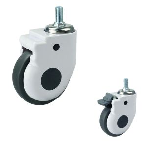 China 5 Inch Medical Wheel Soft TPR Hospital Casters With Threaded Stem on sale