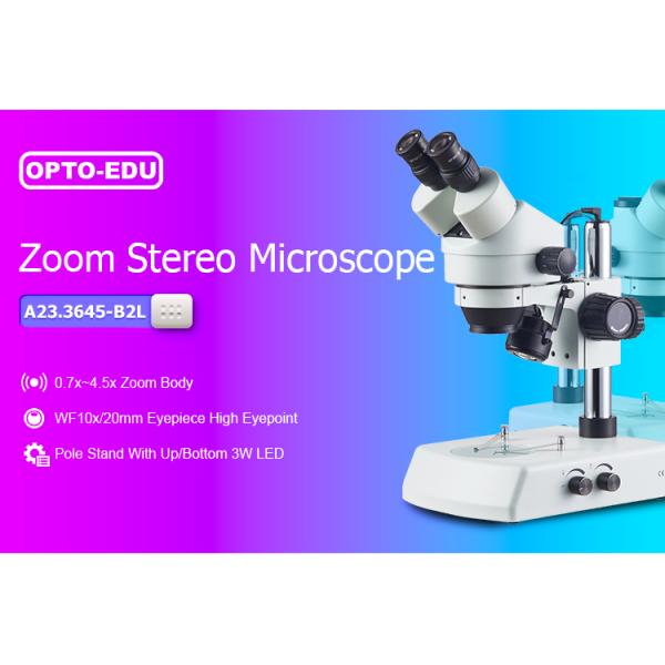 7 - 45x Zoom Lens Stereo Optical Microscope With Up / Bottom 3w Led A23.3645-b2l