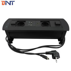Hidden Tabletop Motorized Flip Up Power Outlet 180 Degree Panel Size