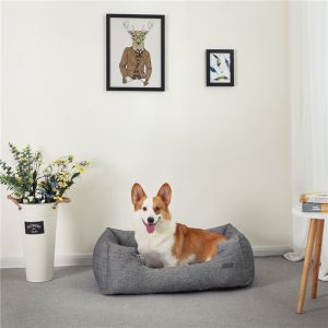 China Warm Dog Proof Cushions , Indestructible Dog Cushion Plush Removable  Cover on sale