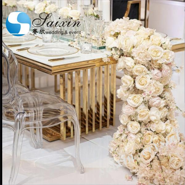 Beautiful set 3 pcs different long stem silk passion flowers for wedding event floor decoration