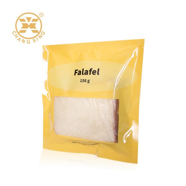 Food Quality Bakery Cake Falafel Bread Flexible Pouch Packaging With Clear