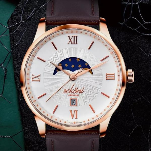 Custom Automatic Leather Mechanical Wrist Watches For Business Men