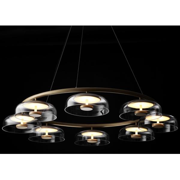 Modern Simple Indoor Led Bedside Hotel Gold Small Glass Pendant Lamp