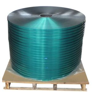 China Green 0.1mm Copolymer Coated Steel Tape 390mpa Moisture Proof on sale