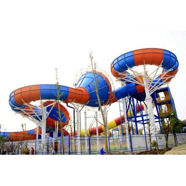 Family Rafting Aqua Park Fiberglass Waterpark Slide 6 Person/time