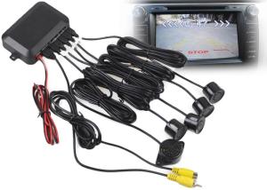 Cheap Car Reverse Video Parking Radar 4 Sensor Rear View Backup System Sound Buzzer Alert Alarm for Camera Monitor PS-600SPK for sale