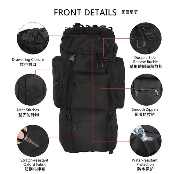 65L Large Capacity Mountain Climbing Backpack / Oxford Tactical Camping Backpack