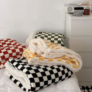 All-Season Checkerboard Pattern Blanket Warm and Fashionable Addition to Your