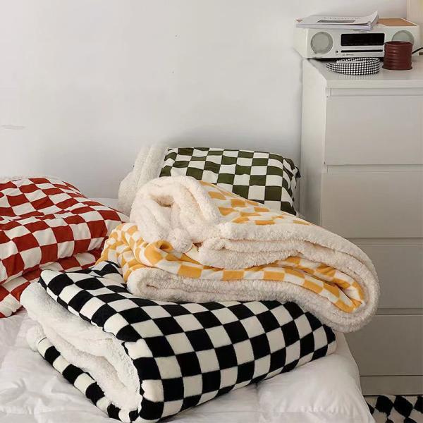 All-Season Checkerboard Pattern Blanket Warm and Fashionable Addition to Your