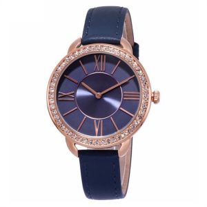 9.8mm Dial Diamond Quartz Watch 2035 Movement Leather Encrusted