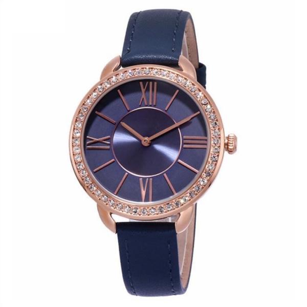 Quality 9.8mm Dial Diamond Quartz Watch 2035 Movement Leather Encrusted wholesale