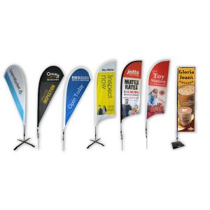 230gsm Polyester Custom Beach Flag Wind Resistant For Promotion Event