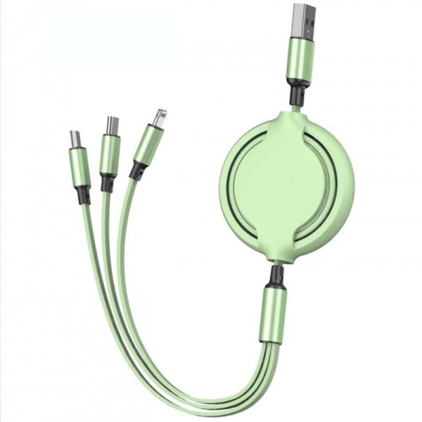 Quality Extendable 3 In 1 8Pin USB Chargeing Data Cable Soft PVC Material wholesale