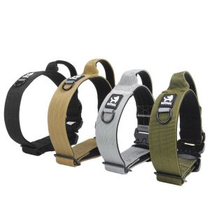 China Tactical Dog Collars And Leashes For Medium To Large Dogs In Black on sale