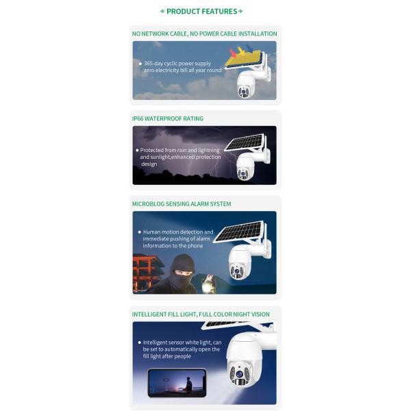 Wireless 3mp Tuya Smartlife App Remote View Hd Cctv Solar Camera 10w Solar Panel Outdoor 4g Ptz 360 Rotation Solar Camera