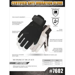 Leather Mechanical Vibration Resistant Gloves For Tool Handling