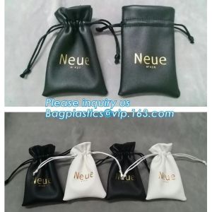 Cheap Various Size Brown Pu Leather Drawstring Cosmetic Pouch Promotional Make Up Organizer Bag With Drawstring Bagease for sale