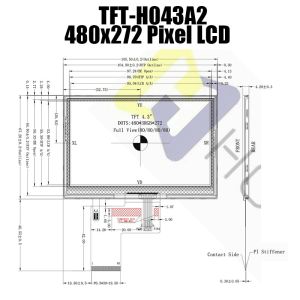 4.3 Inch 480x272 RGB TFT LCD Display with Resistive Touch Screen