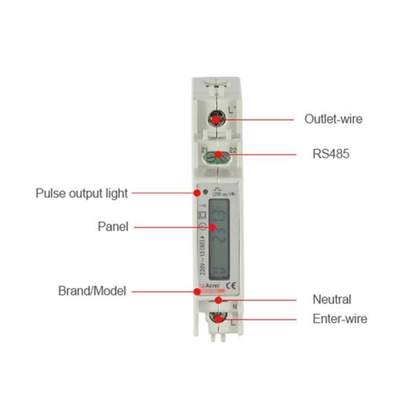 Quality Acrel ADL10-E Single-phase DIN Rail Energy Meter Input Current 10(60)A LCD Display Single Phase Energy Meter Data Logger wholesale