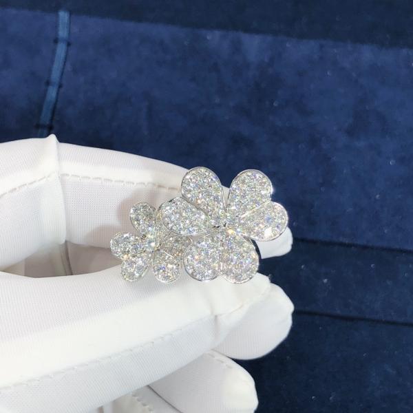 Quality Van Cleef & Arpels 18k White Gold Frivole Between The Finger Ring Natural Vs Diamonds wholesale
