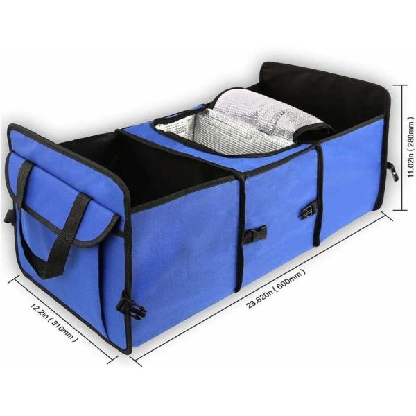 Quality Car Trunk Organizer with Cooler Bag for Hot/Cold Food While Traveling Shopping Camping, Collapsible Auto Trunk Storage wholesale