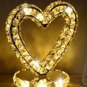 Crystal Table Lamp Bedroom Crystal Bedside Lamp Round LED Decorative Table Lamp