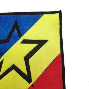 Large Star Custom Made Embroidered Patches Chenille Material Blue / Red / Yellow