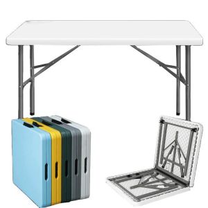 Cheap Foldable Outdoor HDPE Plastic Metal Adjustable Party Event Picnic Dining Table for Camping for sale