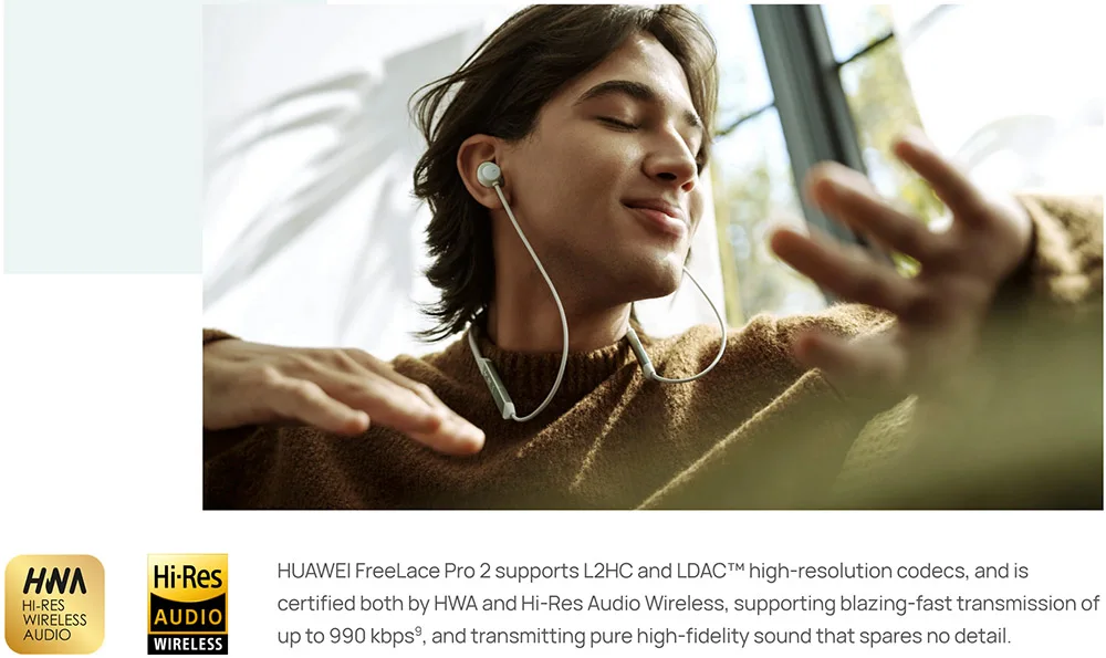Hua Wei Freelace Pro 2 Wireless Earphones With Neck Mounted High Sound Quality and Long Battery Life