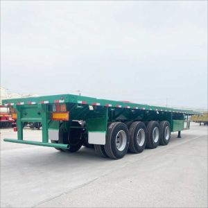CIMC New 3-Axle Flatbed Skeleton Semi-Trailer Steel Container Truck with Wabco