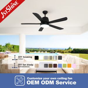 5 ABS Blades LED Ceiling Fan with Light Remote Control and Wall Control