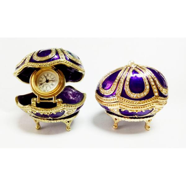 Handicraft faberge egg metal jewelry box Faberge Egg Trinket Jewelry Box with a Pearl Estee Egg Jewelry trinket box