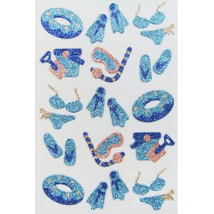 Brightness Glitter Foam Stickers , Summer Beach Foam Stickers PVC PET Material