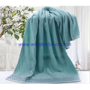 Customized soft holiday big blue bath towels with dobby