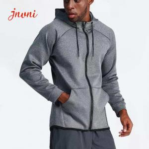 Cheap Mens Activewear Tops Full Zip Athletic Hoodies Muscle Sweatshirt for sale