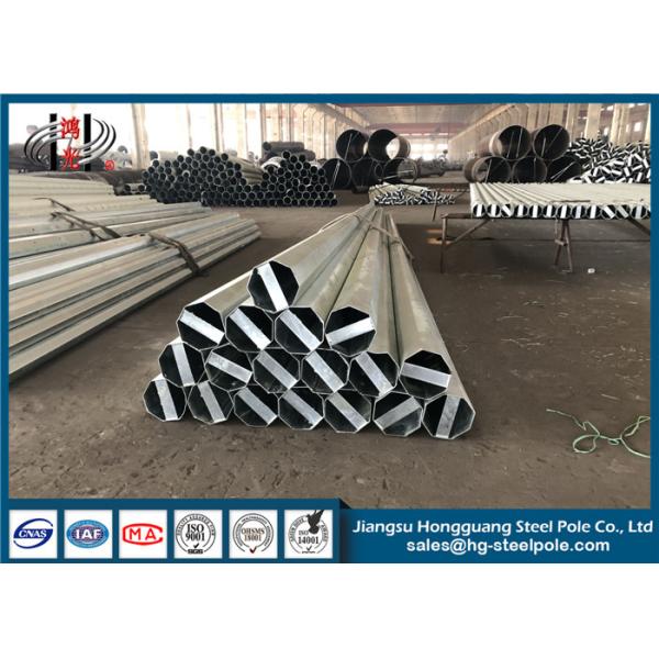 Quality Galvanized Conical Steel Electric Pole With Nameplate 110KV Transmission Line wholesale