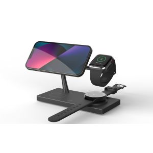 Cheap T218 Muilt-Functional Wireless Fast Charger Dual 15W Support Apple And Samsung Watches With Night Light for sale